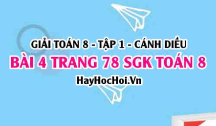 Giải bài 4 trang 78 Toán 8 Tập 1 SGK Cánh Diều